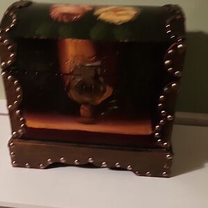 Decorative Floral Wooden Chest